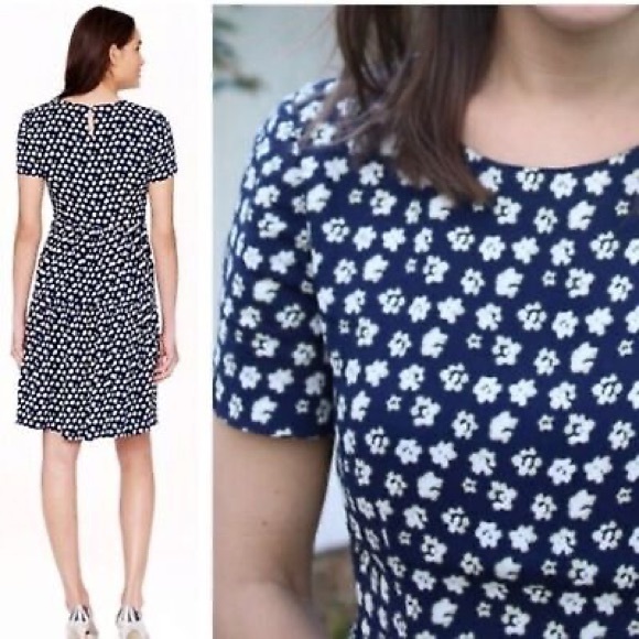 J. Crew Navy Blurred Floral Tiered Mini Dress Size 0 - Picture 2 of 12